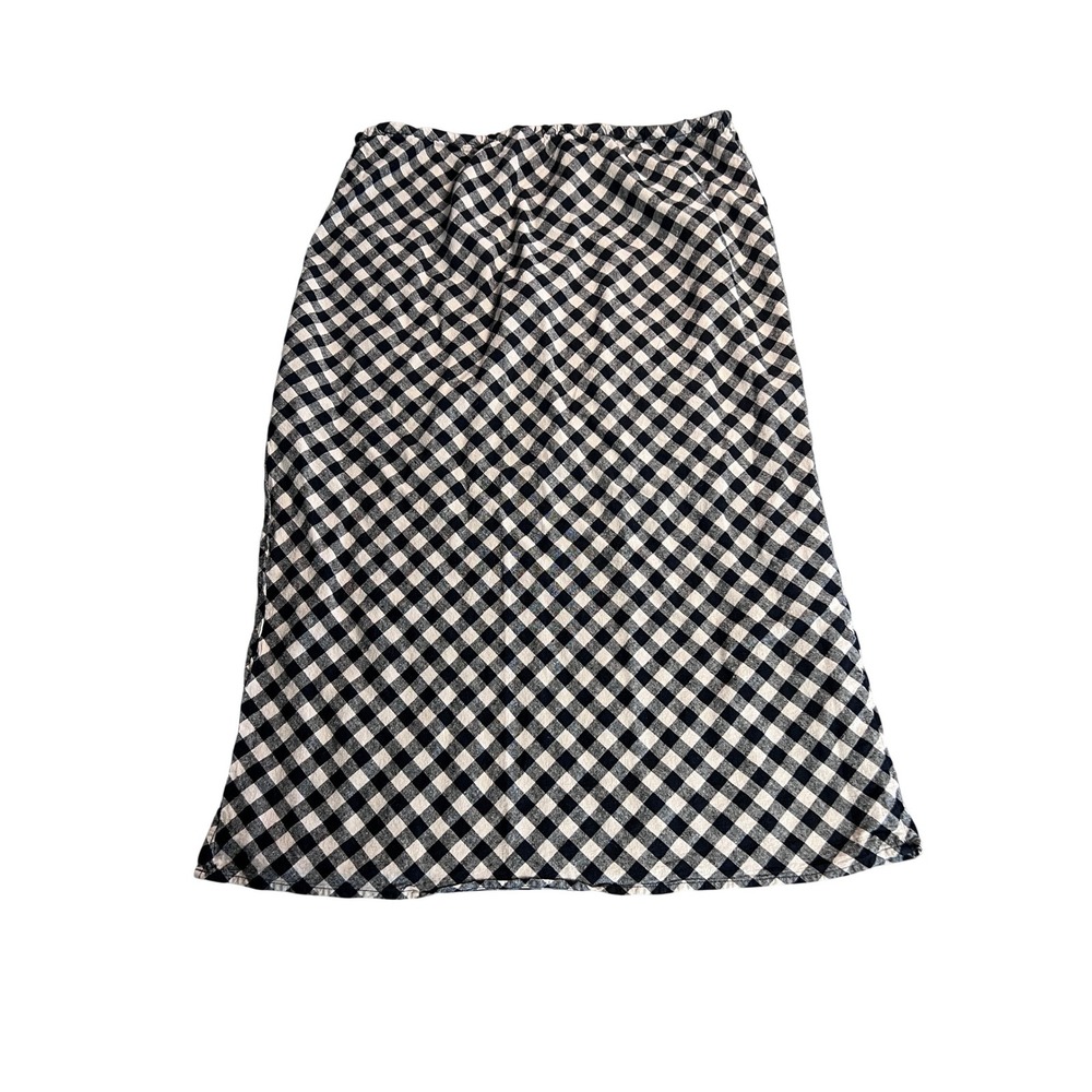 Gap Gingham Midi Skirt Women XL Black Cream - Picture 4 of 4